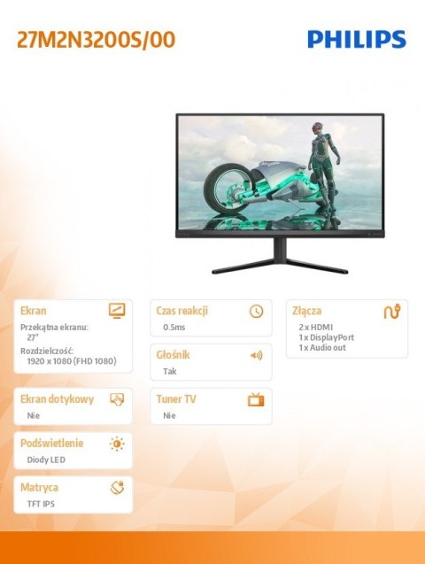 Monitor 27M2N3200S 27 cali IPS 180Hz HDMIx2 DP