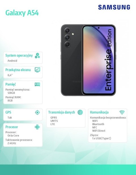 Smartfon Galaxy A54 5G (8+128GB) Enterprise Edition Czarny