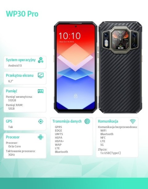 Smartfon WP30 Pro 12/512GB 11000 mAh DualSIM czarny