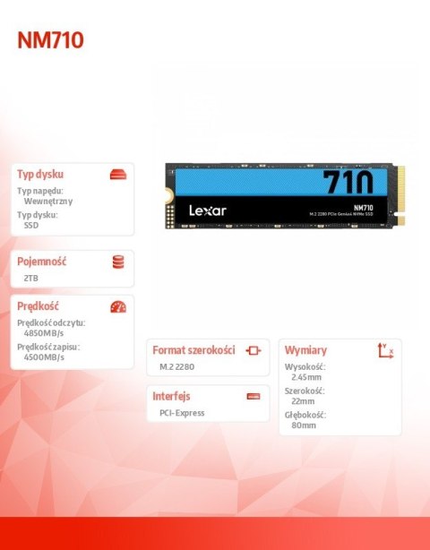 Dysk SSD NM710 2TB NVMe M.2 2280 4850/4500MB/s