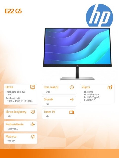 Monitor 21.5 cali E22 G5 FHD 6N4E8AA