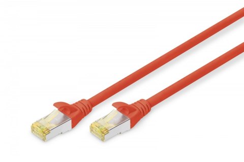 Patch cord S/FTP kat.6A LSOH 0,25m Czerwony