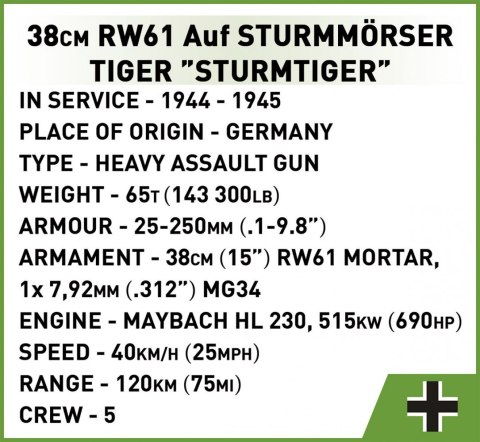 Klocki 38 cm Sturmmorser Sturmtiger