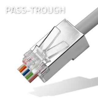 Wtyk przelotowy złącze RJ45 | CAT5e | FTP | Pass Through | Pozłacane styki | 100 sztuk