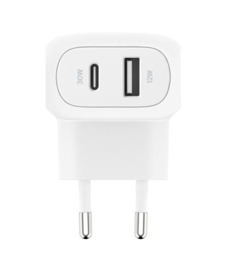 Ładowarka sieciowa BoostCharge 42W USB-C 3 0W USB-A 12W biała Ładowarka sieciowa BoostCharge 42W USB-C 3 0W USB-A 12W biała