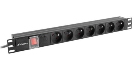 Listwa zasilająca Rack PDU 19" 1U 16A 7X 230V PL 2m czarna