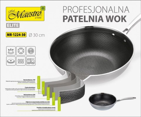 Profesjonalna patelnia / Wok 30 cm MR-1224-30