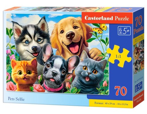 Puzzle 70 elementów Pieski kotki Pets Selfie