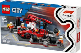 Klocki City 60443 F1 Pit stop i mechanicy z bolidem Ferrari