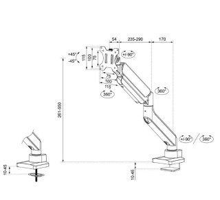 Uchwyt DS70PLUS-450BL1 17-49 cali/1-18kg/75x100mm