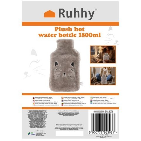 Termofor gumowy w pokrowcu 1800ml Ruhhy 24535 Ruhhy Termofor gumowy w pokrowcu 1800ml Ruhhy 24535 Ruhhy