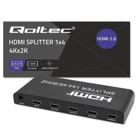 Aktywny rozdzielacz Splitter 4 x HDMI 4K x 2K | 6Gb/s | 60Hz