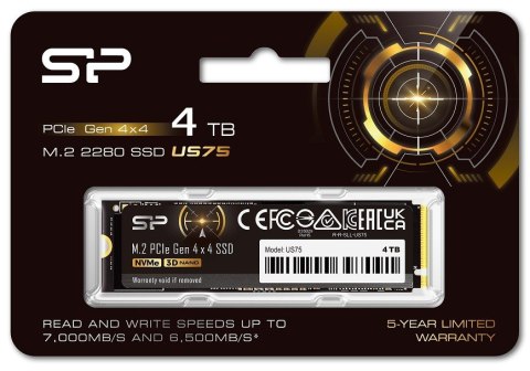 Dysk SSD US75 4TB M.2 PCIe Gen4x4 NVMe 1.4 7000/6500 MB/s Dysk SSD US75 4TB M.2 PCIe Gen4x4 NVMe 1.4 7000/6500 MB/s
