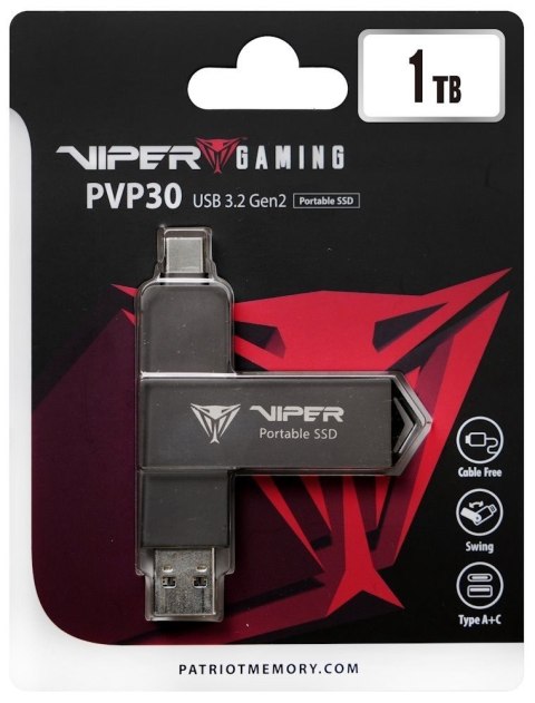 Dysk zewnętrzny SSD 1TB PVP30 Duo Compact 1000/1000 MB/s USB 3.2 USB-C