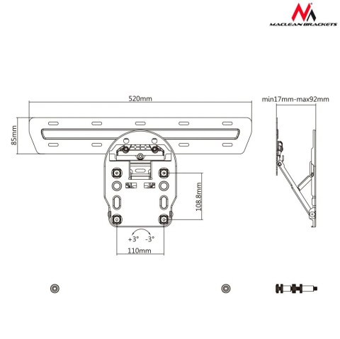 Uchwyt do TV QLED 49-65 50Kg Max MC-806