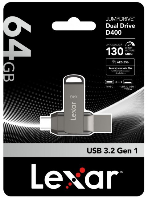 Pendrive Dual Drive D400 64GB USB-C/A 3.1 130MB/s