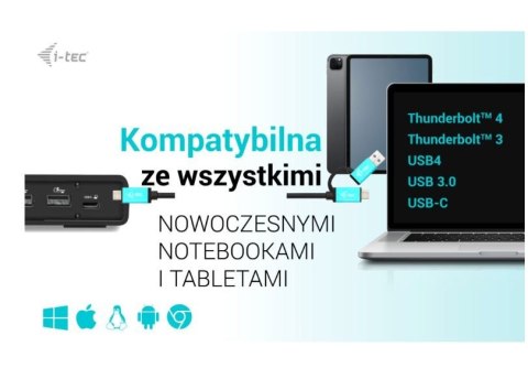 Stacja dokująca USB 3.0 / USB-C / Thunderbolt 3 Dual Display Gen2 + Power Delivery 100W