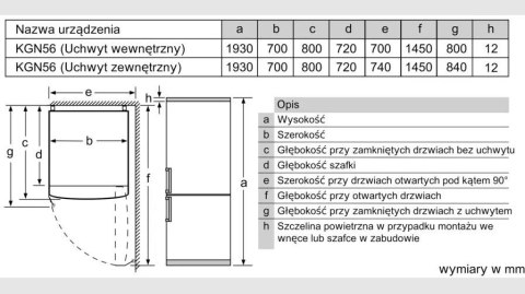 Chłodziarko-zamrażarka KGN56XLEB