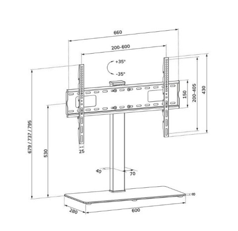 Stojak pod telewizor DS45-430BL16 STAND LCD 37-70