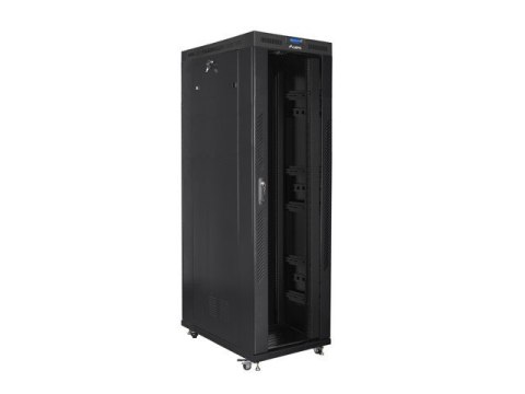 Szafa instalacyjna rack stojąca 19 42U 800x1200 czarna, drzwi szklane LCD (Flat pack)