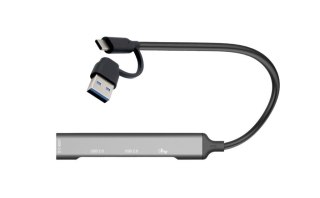 Hub USB-C/USB-A Metal 1x USB 3.0 + 3x USB 2.0