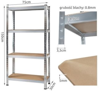 Regał magazynowy 150x75x30 Malatec