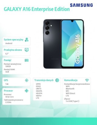 Smartfon GALAXY A16 LTE 4/128 GB Czarny Enterprise Edition