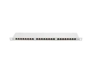 Patch Panel 24 Port 0.5U Kat.6 szary ekranowany