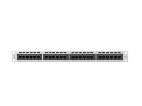 Patch Panel 24 Port 1U Kat.6 szary