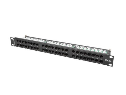 Patch Panel 48 Port 1U Kat.5E czarny