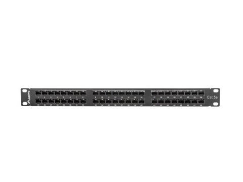 Patch Panel 48 Port 1U Kat.5E czarny