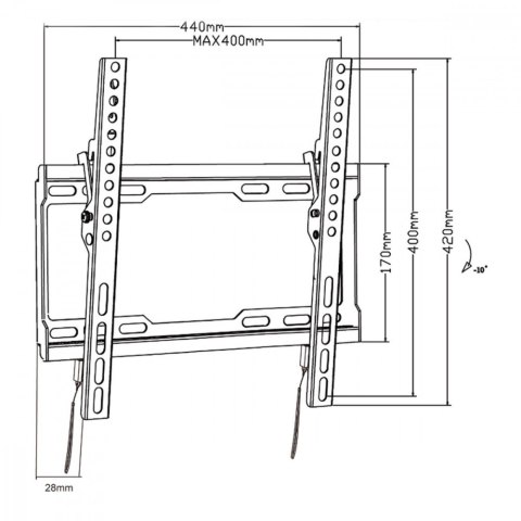 Uchwyt do TV 32-70'' 45kg MC-412 VESA 400x400