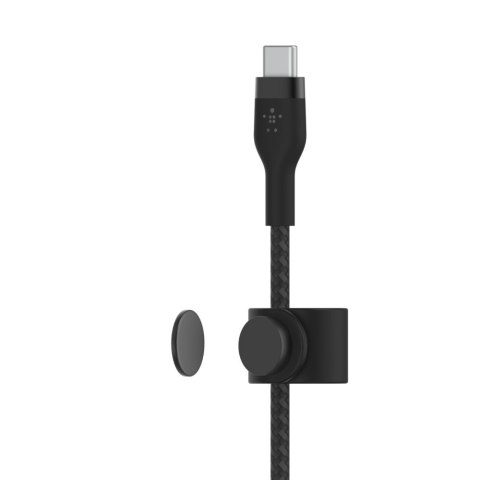 Kabel BoostCharge USB-C/USB-C silikonowy w oplocie 2m, czarny