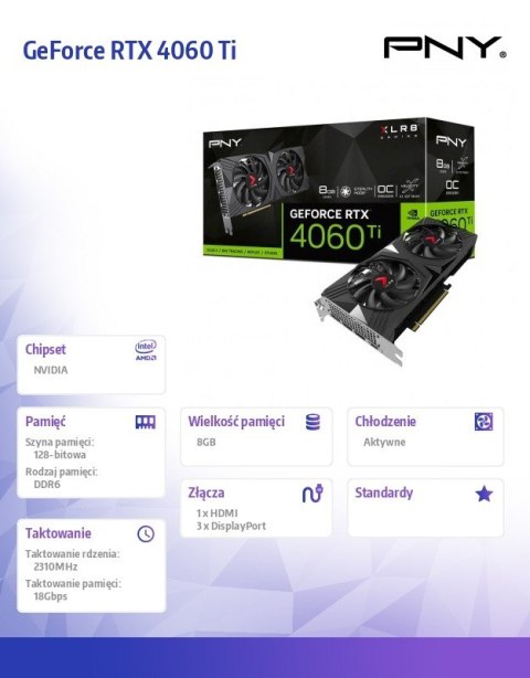 Karta graficzna GeForce RTX 4060 Ti 8GB VERTO OC DUAL FAN DLSS 3