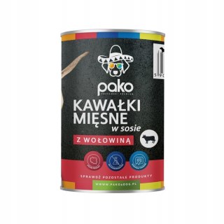 PAKO mokra karma dla psa kawałki w sosie wołowina 415g PAKO