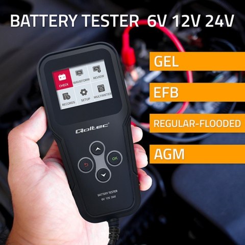 Cyfrowy tester akumulatora 3w1 z LCD | 6V | 12V | 24V | 30Ah- 200Ah