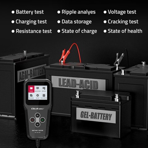 Cyfrowy tester akumulatora 3w1 z LCD | 6V | 12V | 24V | 30Ah- 200Ah