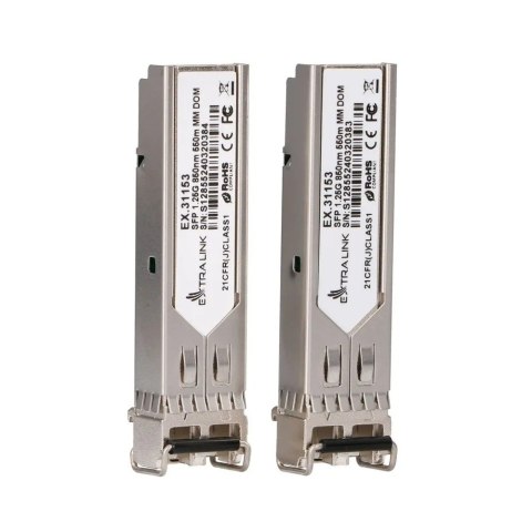 Moduł SFP 1.25G 2-pak 1,25Gbps, LC/UPC, 850nm, 550m, multi mode, DOM