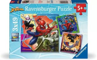 Puzzle 3x49 elementów Spiderman