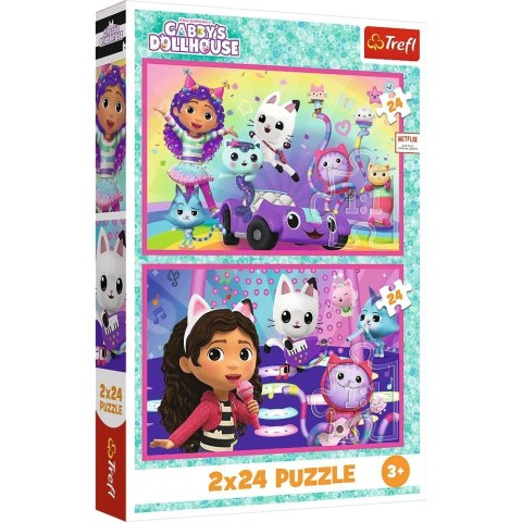 Puzzle 2x24 elementy Gabby zabawy z Gabi