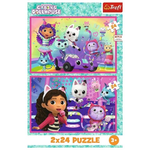 Puzzle 2x24 elementy Gabby zabawy z Gabi