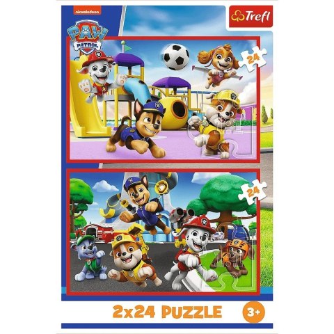 Puzzle 2x24 elementy Psi Patrol Psi dzień zabaw Paw Patrol