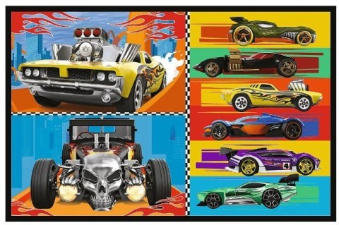 Puzzle 2x70 elementów Hot Wheels Samochodziki