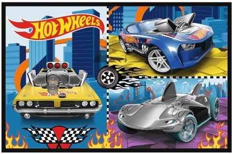 Puzzle 2x70 elementów Hot Wheels Samochodziki