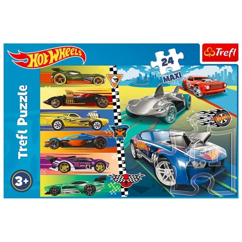 Puzzle 24 elementy Maxi Szybkie samochody Hot Wheels