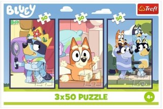 Puzzle 3x50 elementów Bluey rodzina