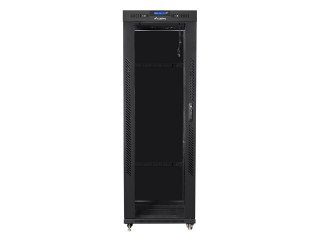 Szafa instalacyjna rack stojąca 19 37u 600x800 czarna, drzwi szklane lcd (Flat pack)