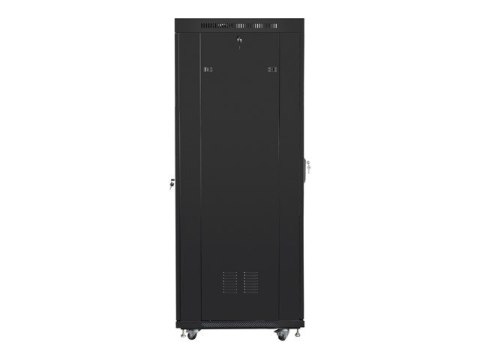 Szafa instalacyjna rack stojąca 19 37u 600x800 czarna, drzwi szklane lcd (Flat pack)