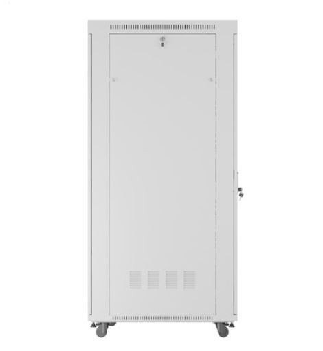 Szafa stojąca rack 19'' 42U 800x1000 szara drzwi szkalne flat pack