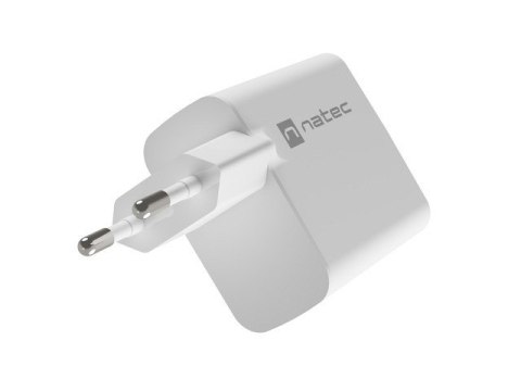 Ładowarka sieciowa RIBERA GAN 1X USB-A + 1X USB-C 65W Biała